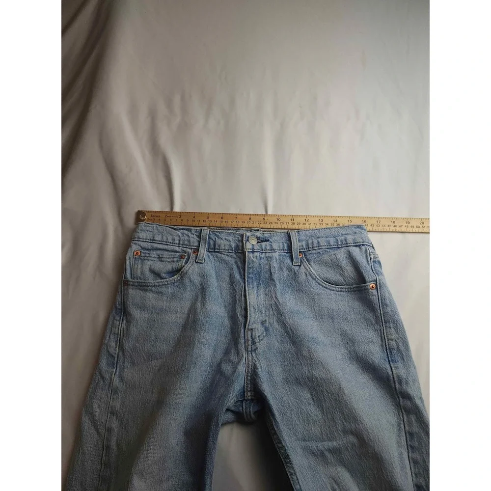 Levis 527 Slim Bootcut Cut Off Denim Shorts Light Wash Blue Mens W32